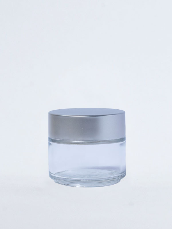 100 GM Glass Jars with Matt Silver ABS Caps with WAD and Lid